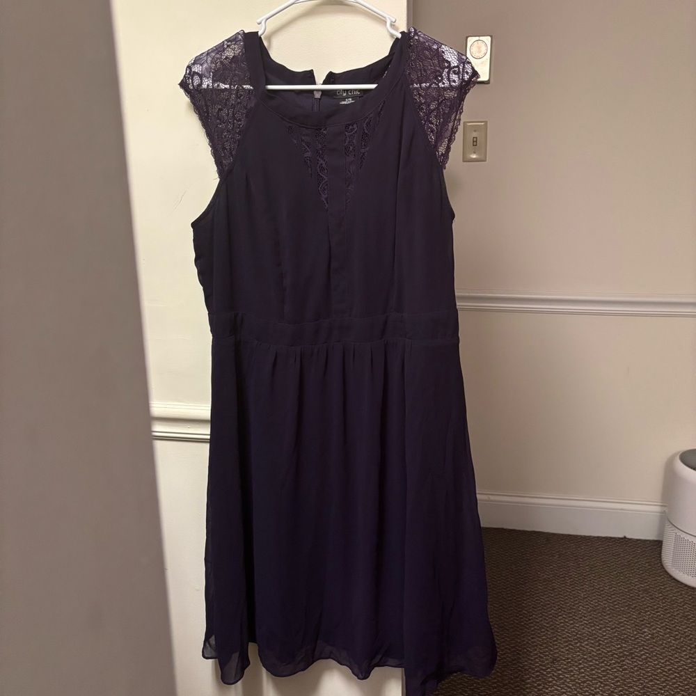 CITY CHIC Purple Lace Dress SZ 16
